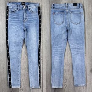 BDG Women Size 25 Twig High Rise Stripped Grommet Cotton Skinny Denim Jeans Punk